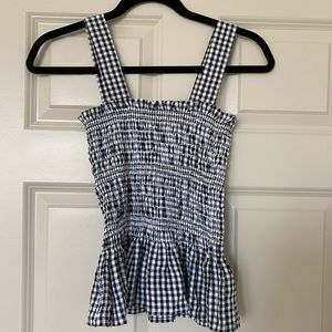 Black and white gingham peplum